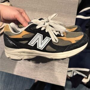 New Balance White Textured Sneakers